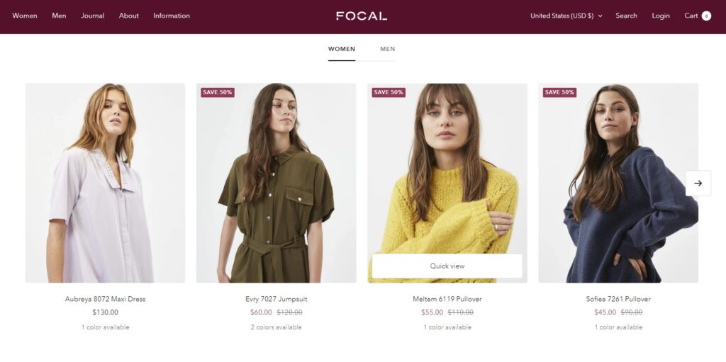 Focal Shopify theme